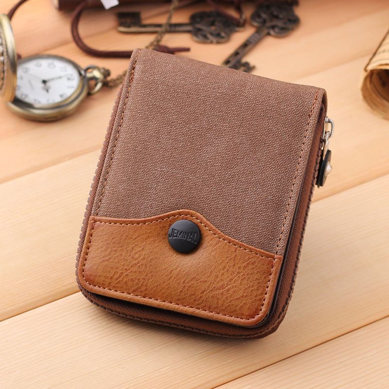 Кошелек - бумажник на молнии с кнопкой для купюр, кредитных карт и мелочей  #1