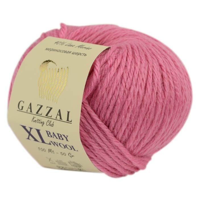 Пряжа полушерсть для вязания GAZZAL Baby Wool XL (Газзал Бэби Вул ХЛ), 1 шт цвет 828 пудра  #1