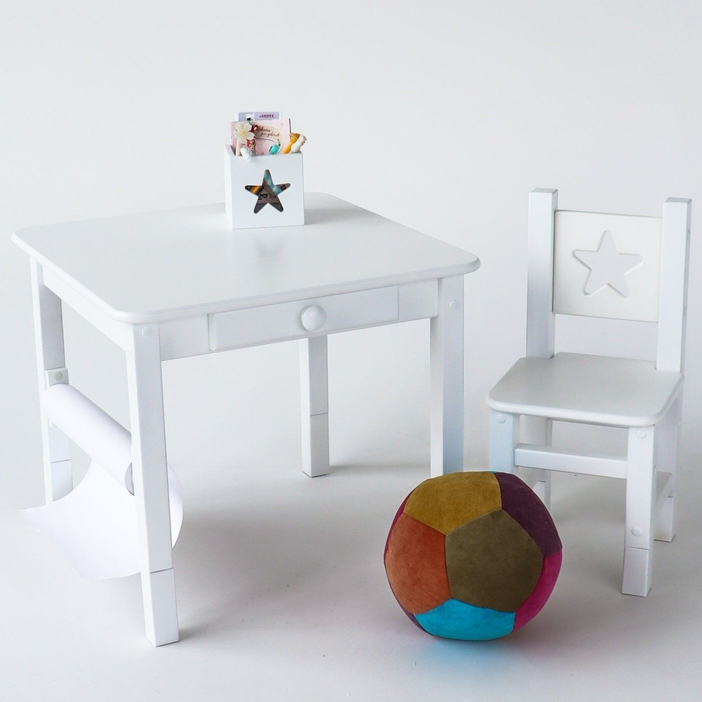 Стол и стул растущий набор детской мебели Star деревянный от года  #1