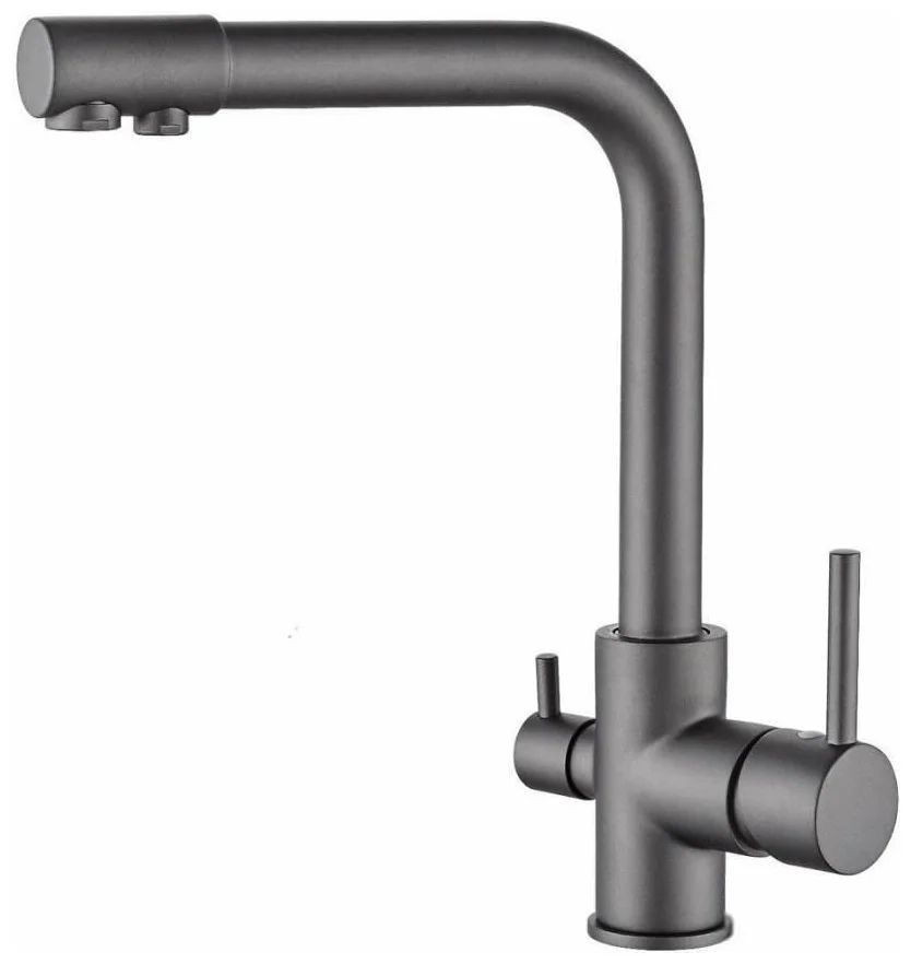 Смеситель для кухни со встроенным краном под питьевую воду L4055U-3 графит (темно-серый)  #1
