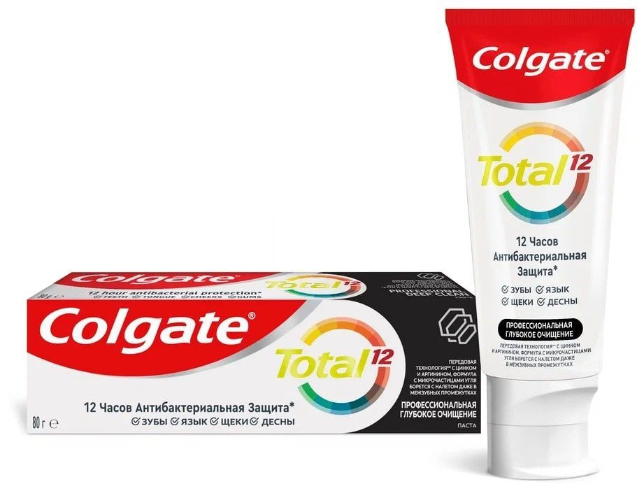 Colgate Зубная паста Total 12 Профессиональная ГЛУБОКОЕ ОЧИЩЕНИЕ 80 г (62 мл)  #1