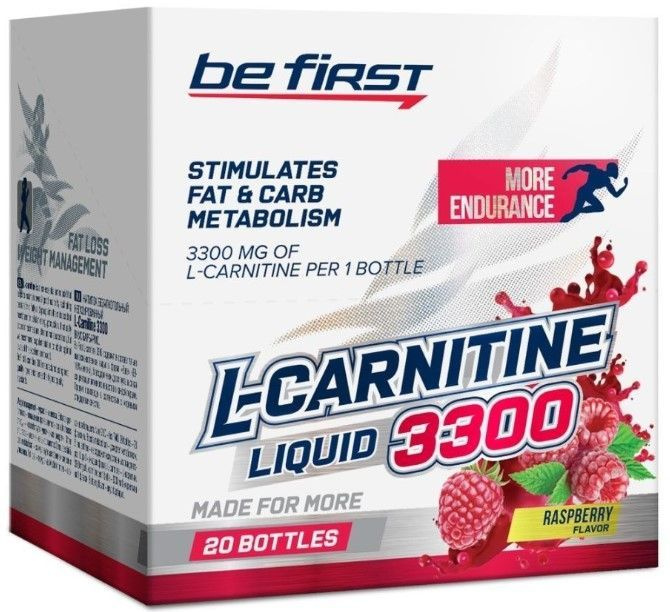 Be First L-Carnitine 3300 мг 20 ампул Малина жидкий концентрат в питьевых ампулах л карнитин для похудения #1