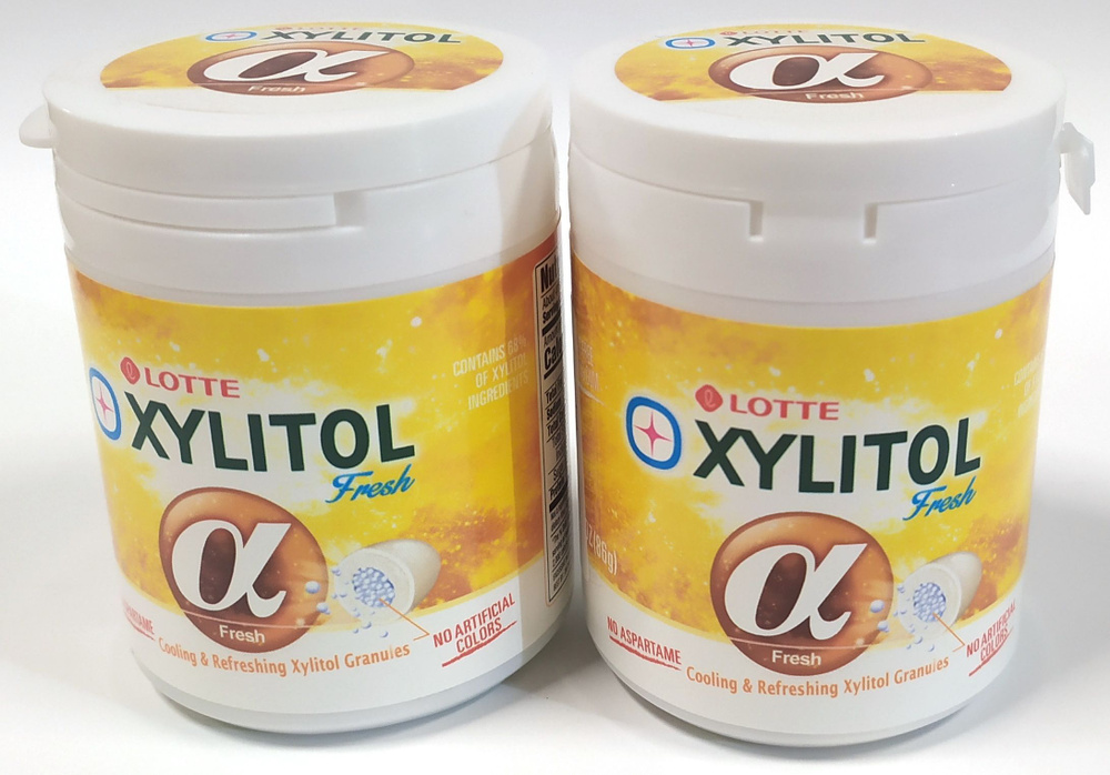 Резинка жевательная XYLITOL-alfa Fresh освежающая Lotte Korea (2 банки х 86гр)  #1