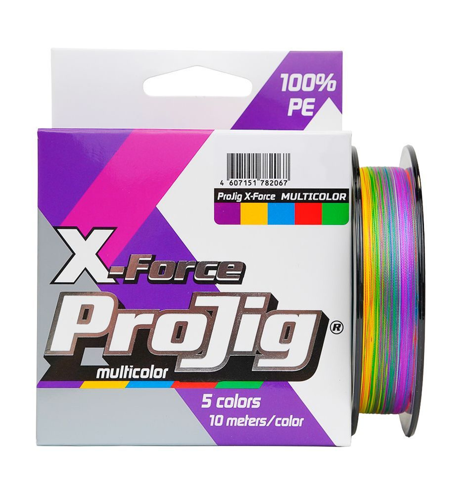 Плетеный шнур ProJig X-Force Multicolor, 0.18 мм/13.0 кг, 100 м #1