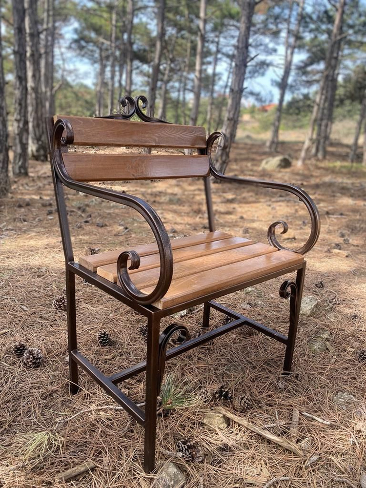 Садовое кресло, Металл, Дерево, 60х50х85 см, 1 шт #1
