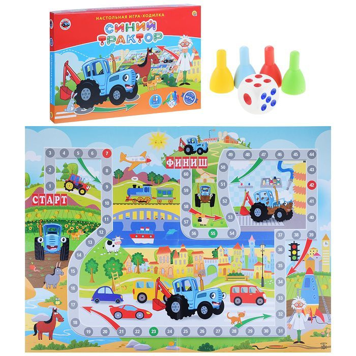 Настольная игра-ходилка для детей "Синий трактор" ИН-6130 Рыжий Кот  #1