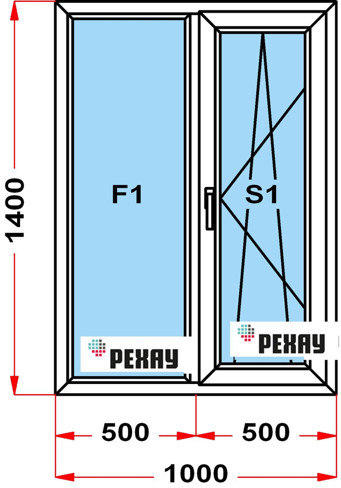 Окно пластиковое+москитка, профиль РЕХАУ GRAZIO (1400 x 1000), с поворотно-откидной створкой, стеклопакет #1