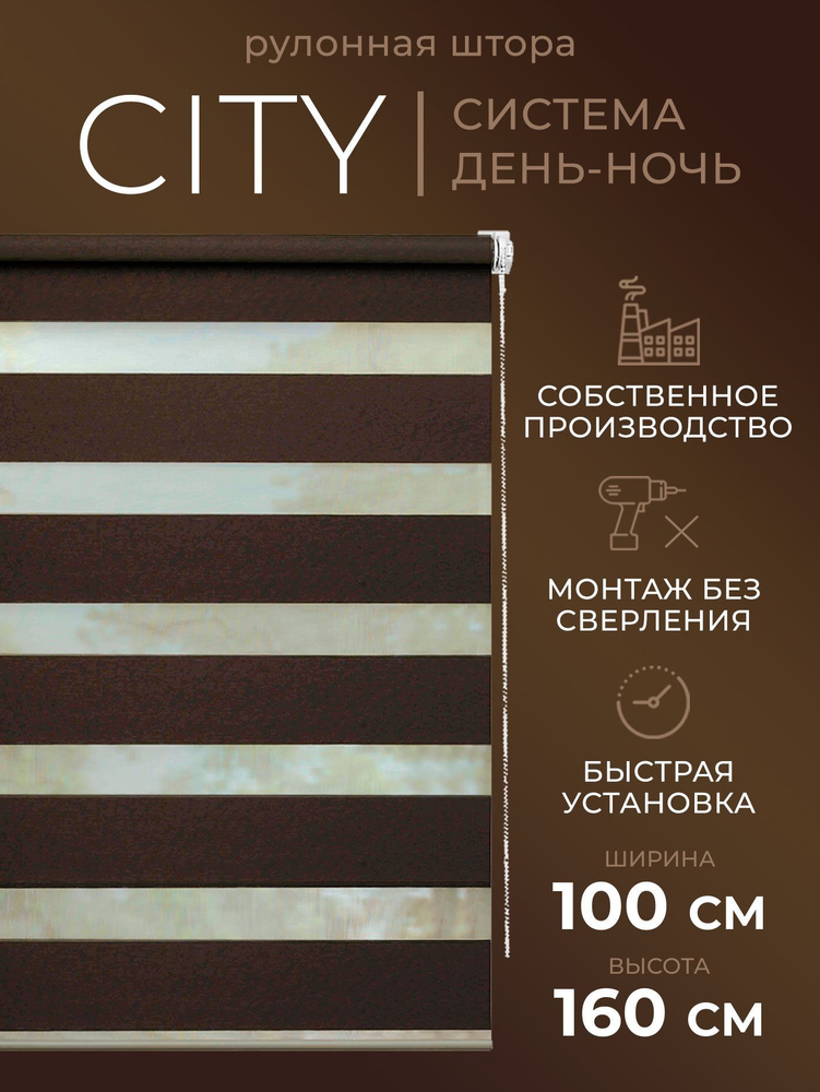 Рулонные шторы День-Ночь LmDecor 100х160 см #1