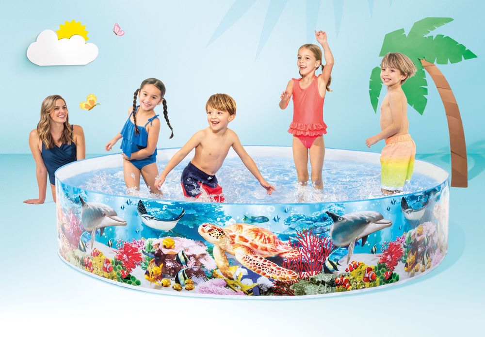 Детский бассейн с жёстким бортом "Подводные джунгли" 244х46 см Intex 58472  #1