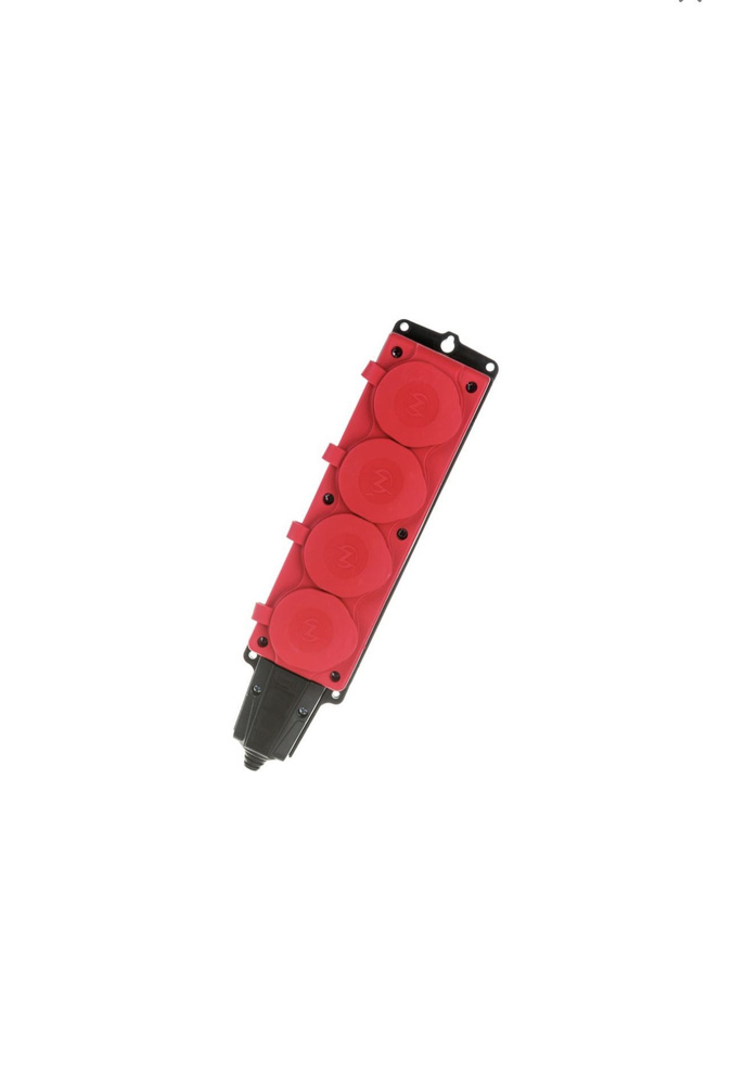 Колодка электрическая для удлинителя колодка четверная NE-AD 4-нг с/з с крышками 16А, IP54, красный/черный #1