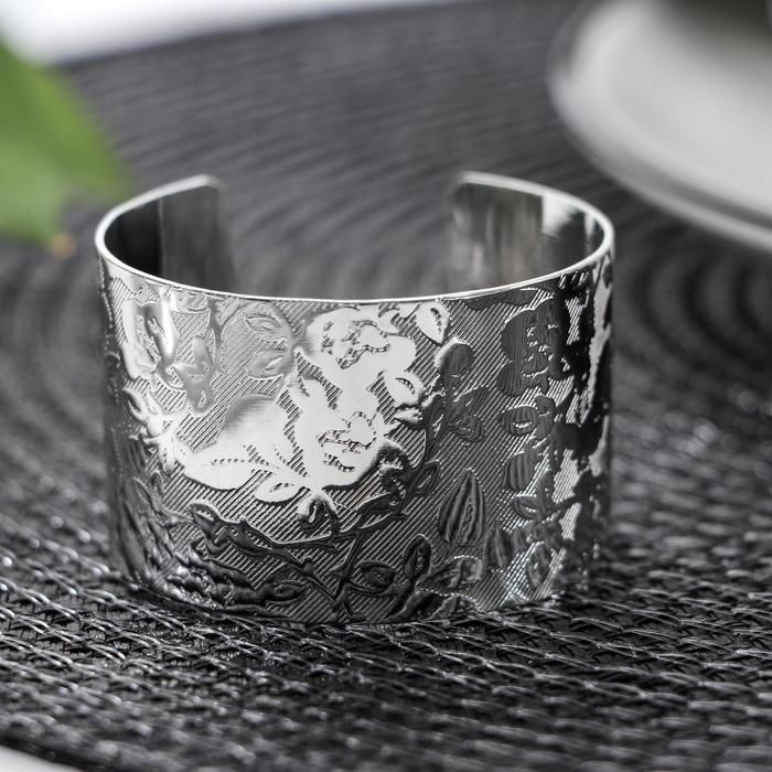 Кольцо для салфеток КНР "Цветы", 5х3 см, серебряный #1