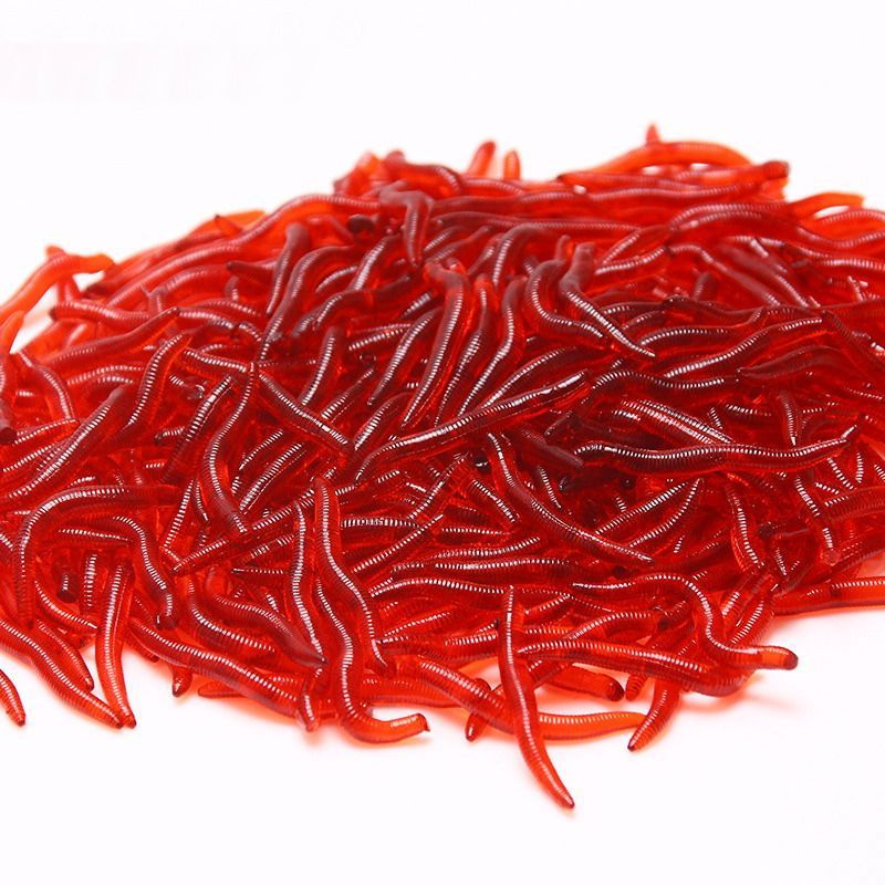 Искусственный червь 3,5 см, 50 шт, мягкая силиконовая рыболовная приманка красные черви  #1