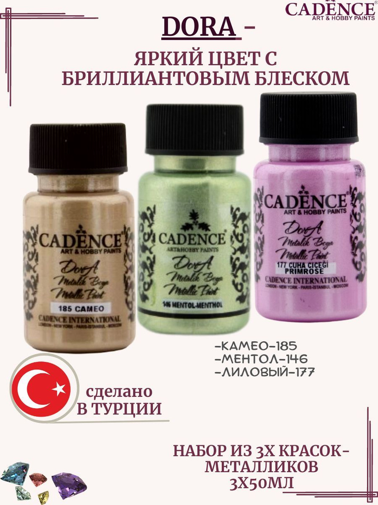 Cadence Краска акриловая 3 шт. #1