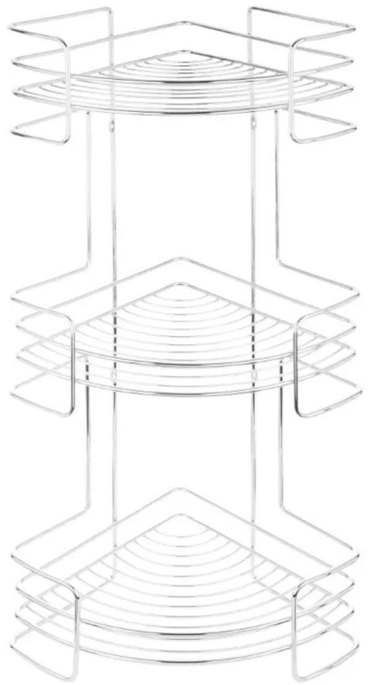Полка для ванной комнаты Угловая 3 ярусная, 1 шт #1