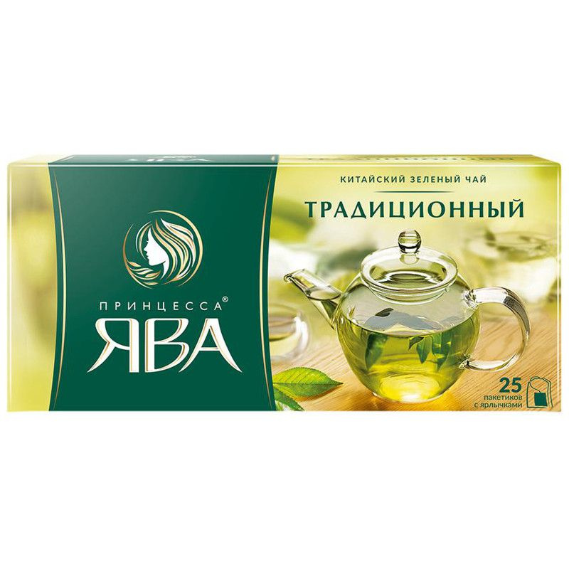 Чай Принцесса Ява Традиционный зелёный в пакетиках, 25х2г  #1