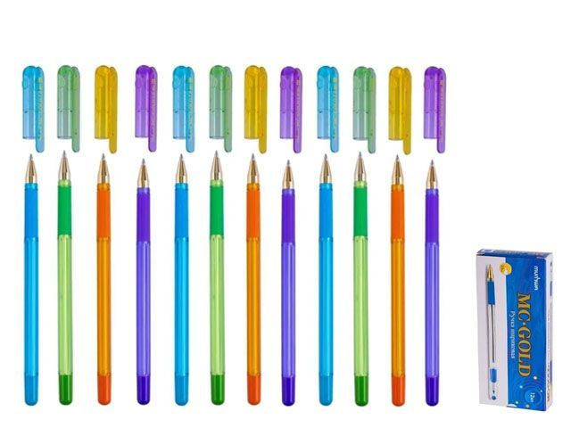 MunHwa Ручка Шариковая, толщина линии: 0.25 мм, цвет: Синий, 12 шт.  #1