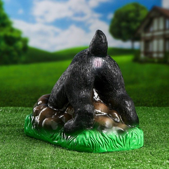 Садовая фигура "Собака ищет клад" черная, 30см #1