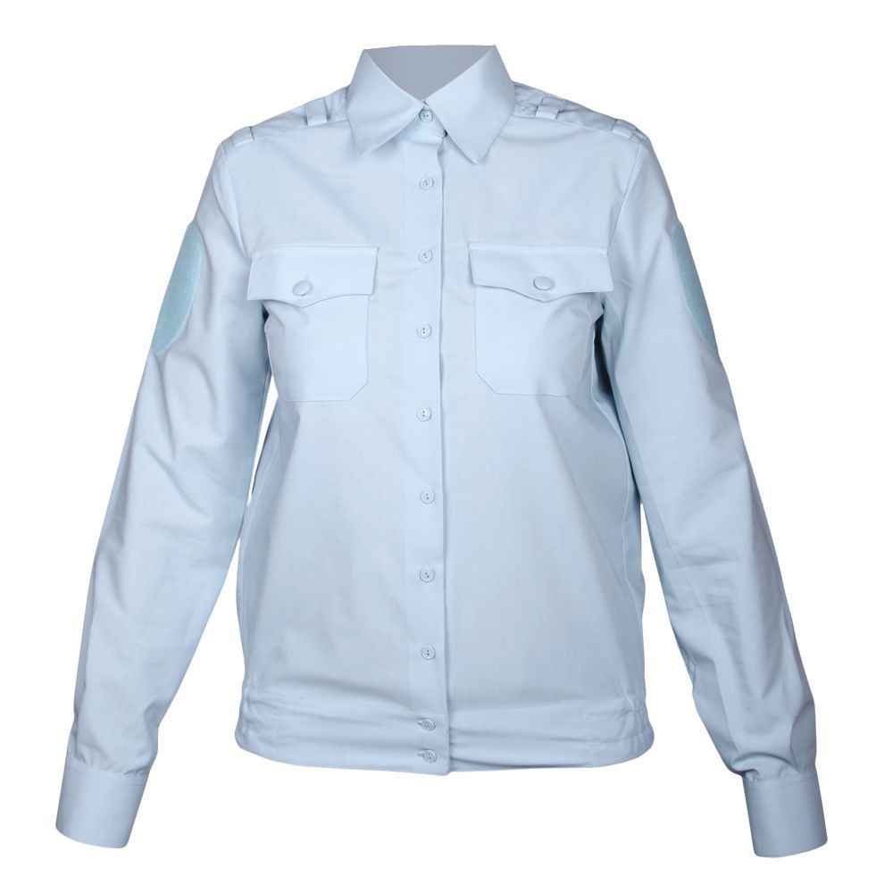 Рубашка женская (блузка) форменная уставная голубая повседневная с липучкой на длинном рукаве для сотрудниц #1