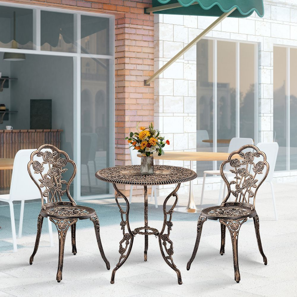 Комплект садовой мебели 2 стулья и столик ,садовой металлическая мебели. Узор розы. для офиса, столовой, #1
