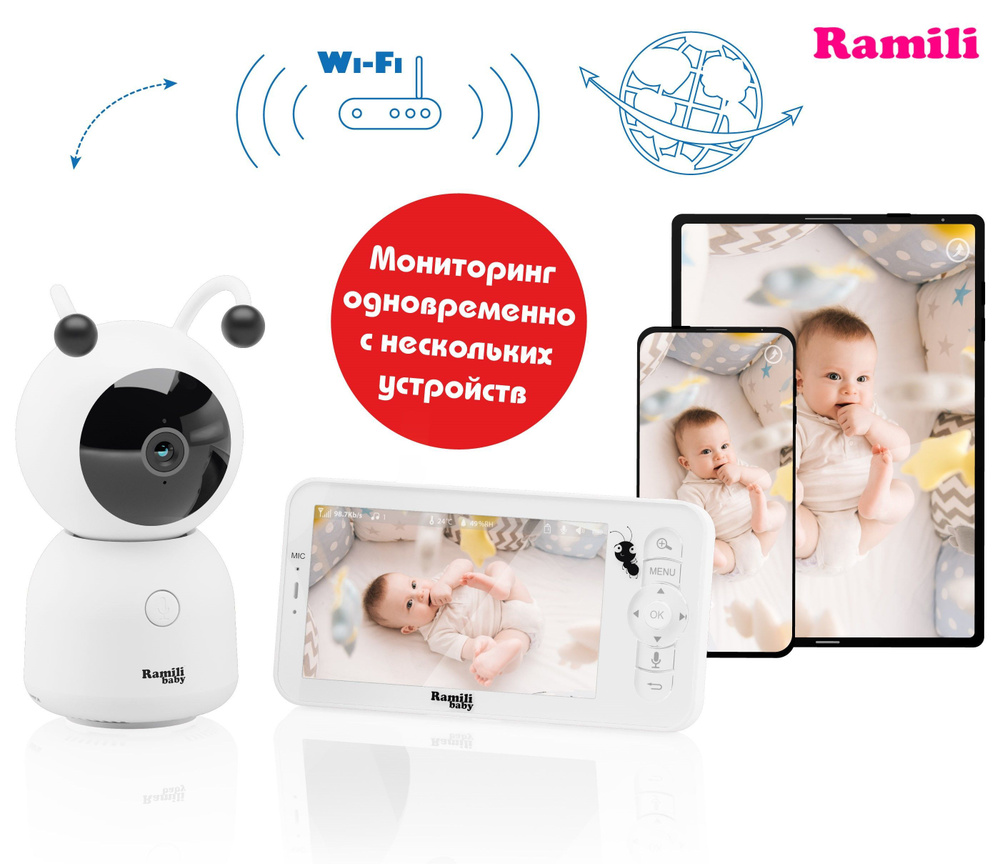 Видеоняня Ramili Baby RV100 с креплением #1