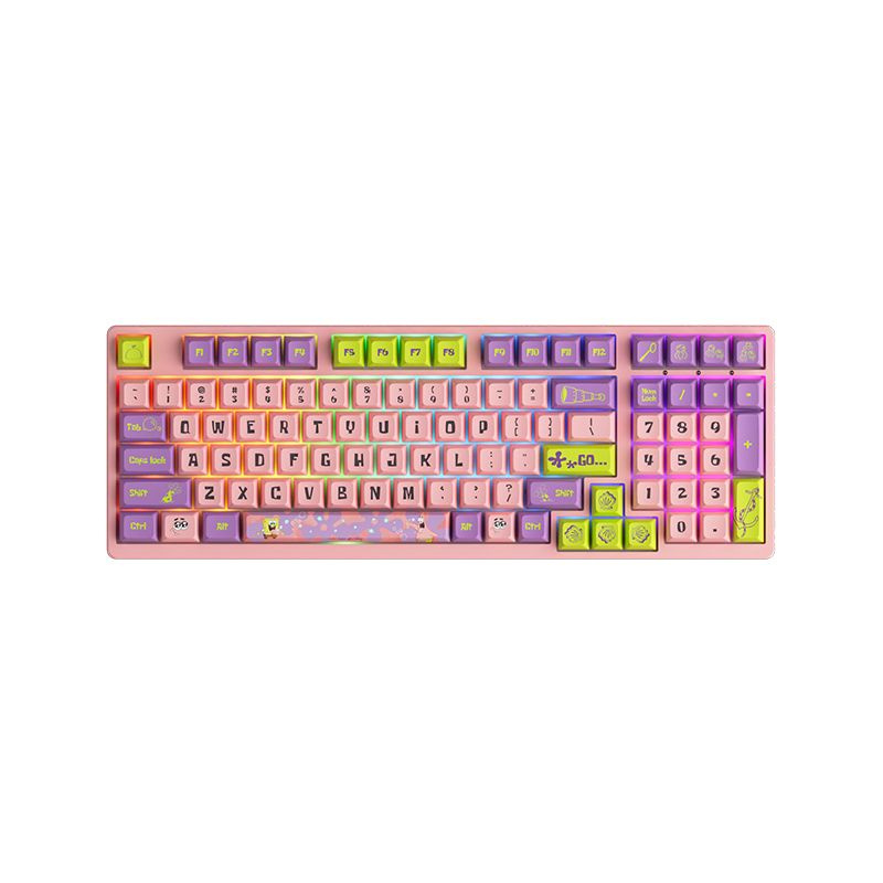AKKO Игровая клавиатура проводная 3098S Patrick Bundle RGB JDA profile CS Starfish, (CS Starfish), розовый #1