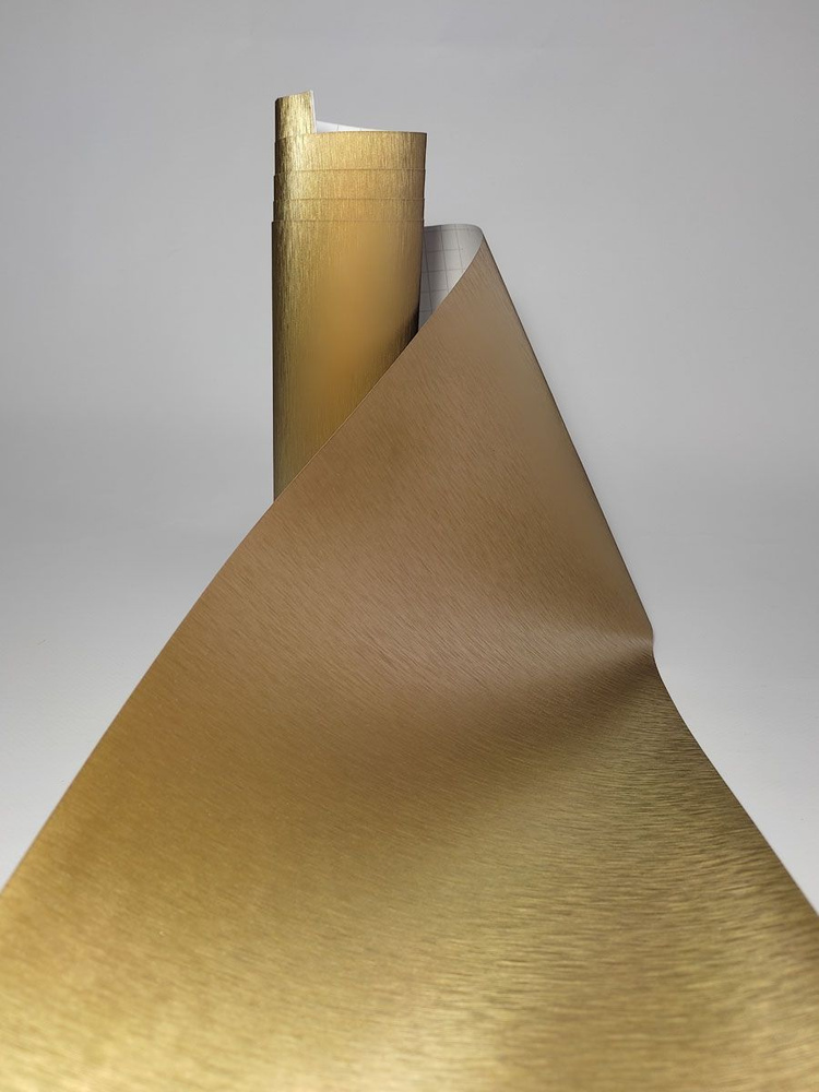 SunGrass / Виниловая пленка золотая самоклеящаяся с эффектом шлифованного алюминия 1,52 х 1 м / Для авто #1