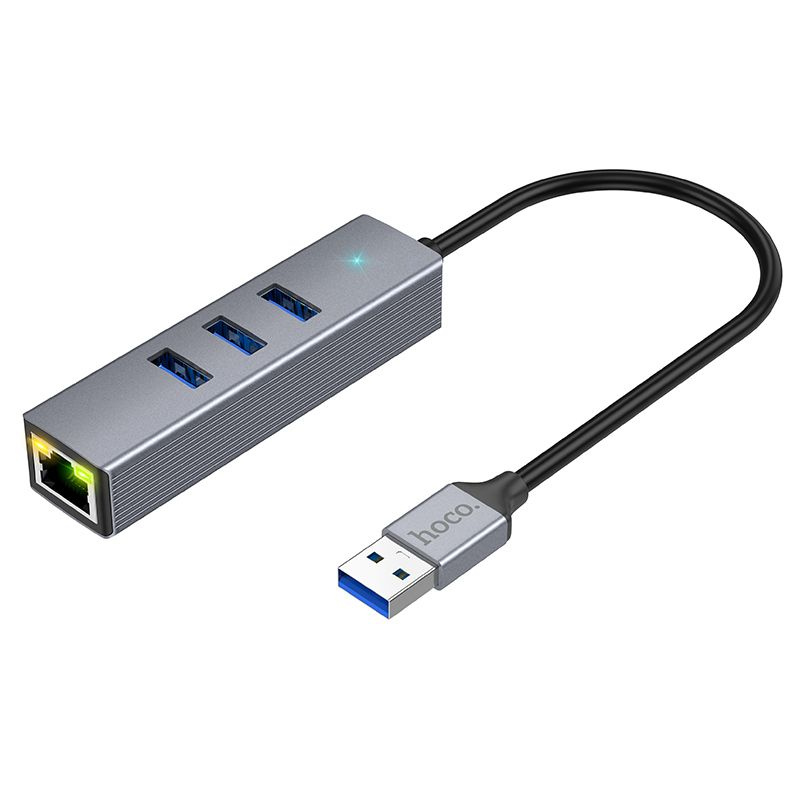 HOCO HB34 концентратор USB (3*USB 3.0, RG45) 1.5м #1