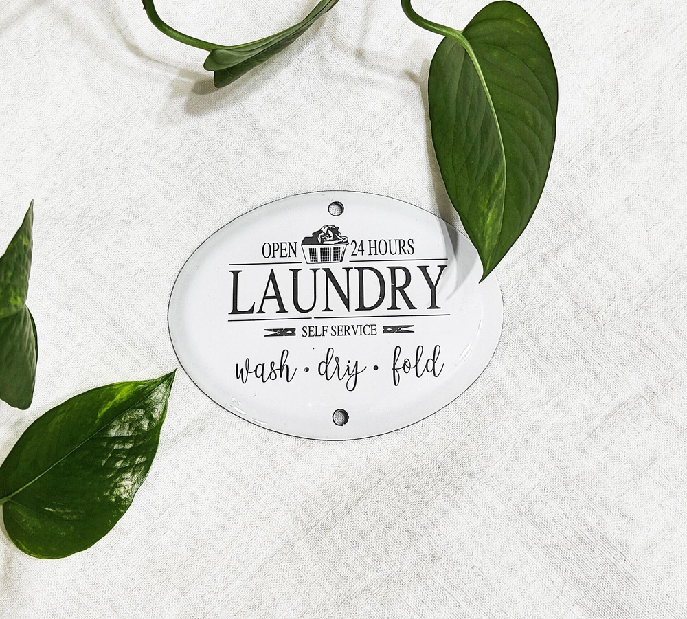 Табличка эмалированная интерьерная laundry #1