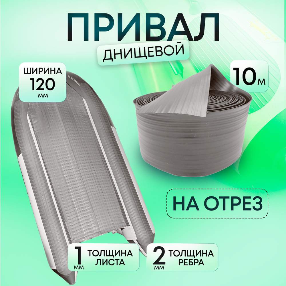 Привал лодочный днищевой ПВХ 120 мм. Лента для бронирования днища лодки; для лодок ПВХ.Цвет:Серый 10м. #1