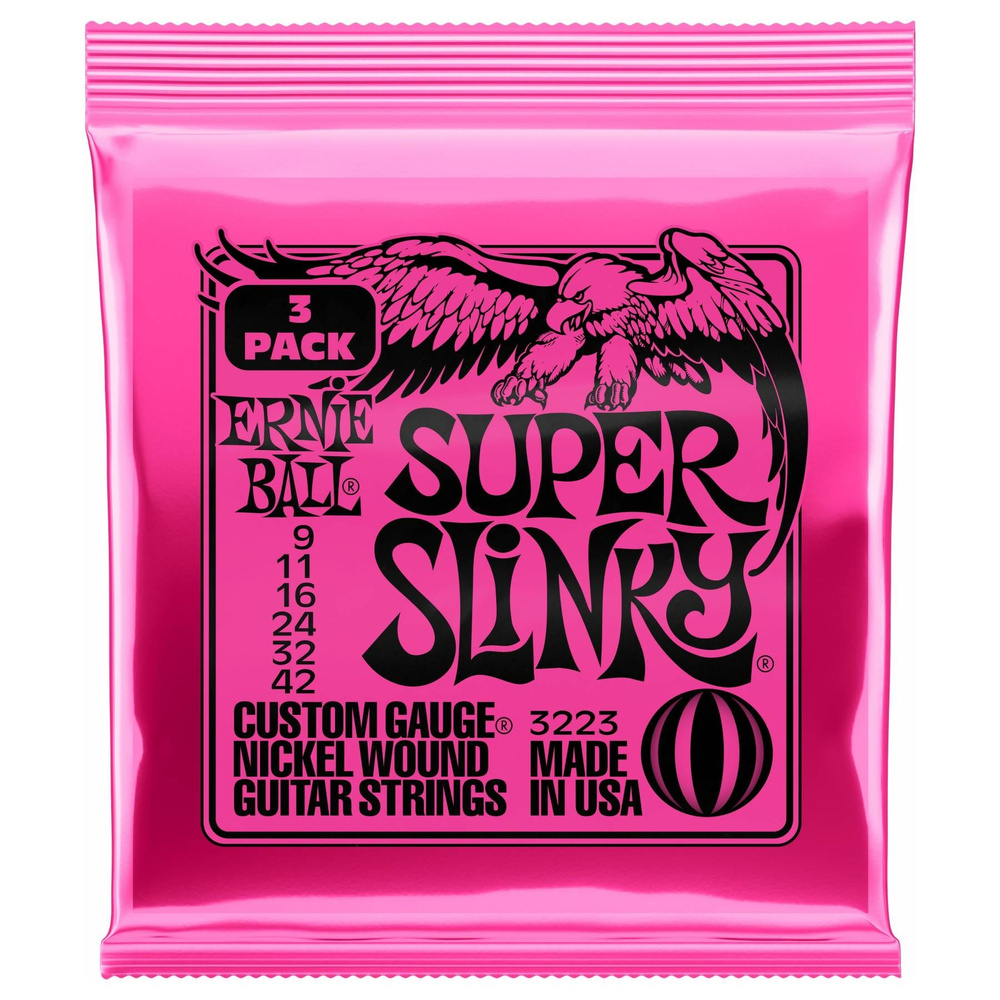 ERNIE BALL 3223 Nickel Wound Slinky Super 3 Pack 9-42 - Струны для электрогитары  #1