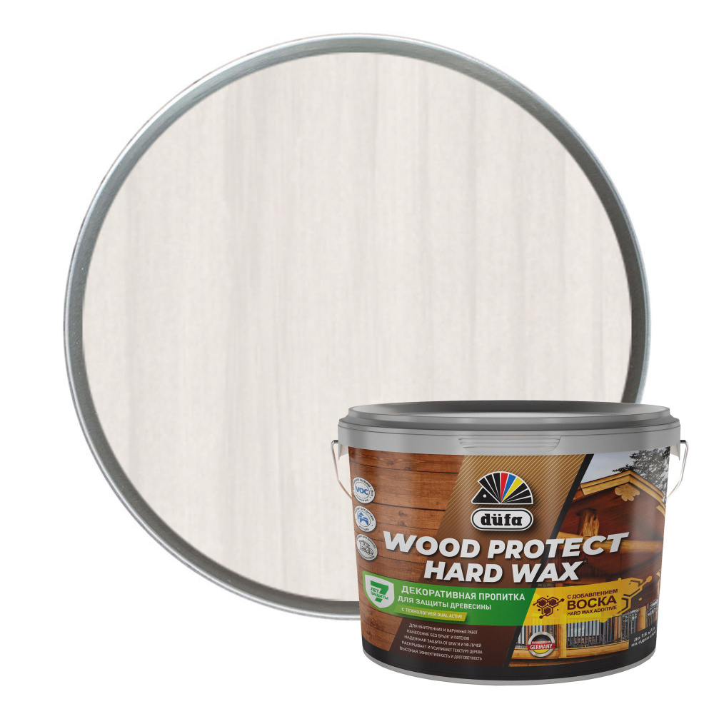 Пропитка DUFA WOOD PROTECT HARD WAX белоснежный 9 л #1