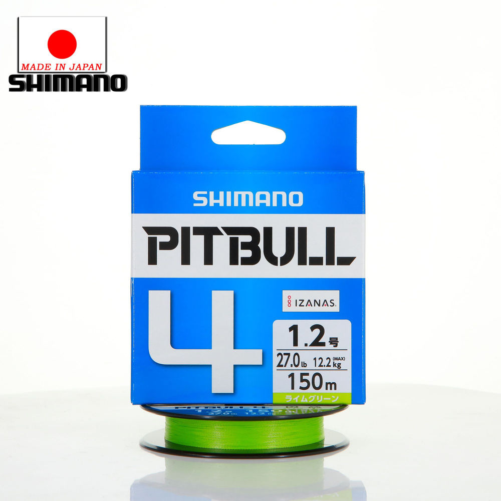 Шнур Shimano PL-M54R Pitbull 4 150m #1.2 Lime Green #1