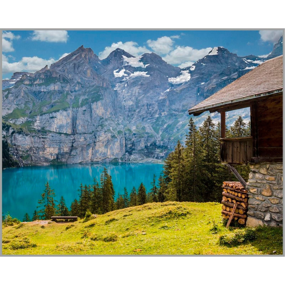 Алмазная мозаика "Альпийский рай" 40 х 50 см, 40 цв. #1