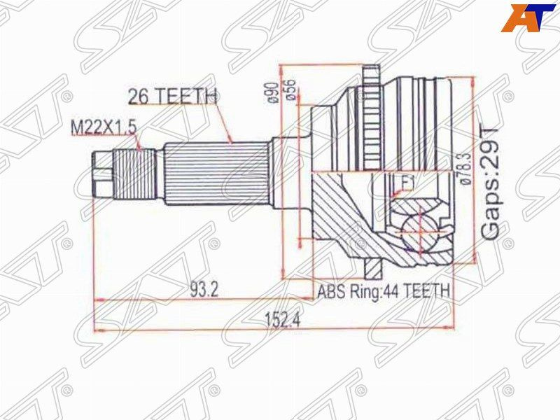 Шрус наружный (граната наружняя) SAT для MAZDA FAMILIA BJ# RF/PREMACY ...