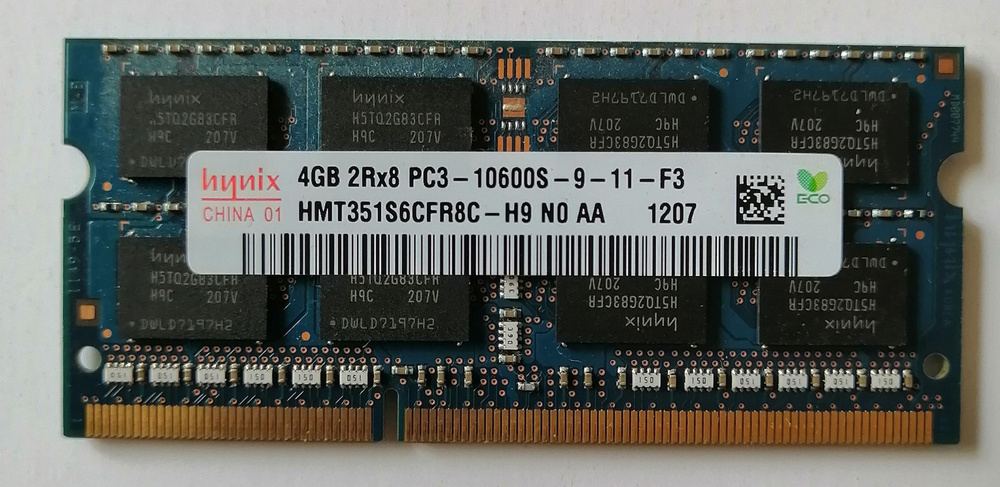 Hynix Оперативная память SODIMM DDR3 HMT351S6CFR8C-H9 4Гб 1333MHz 1x4 ГБ (HMT351S6CFR8C-H9)  #1