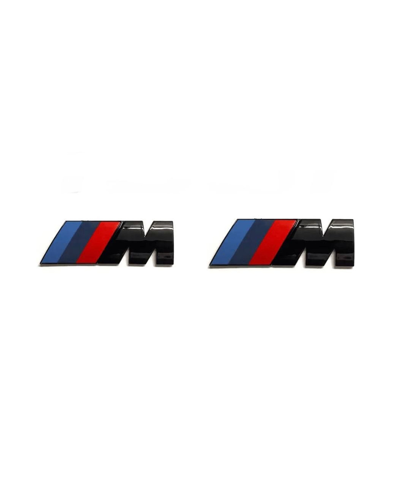 Комплект шильдиков M на крыло для BMW чёрный глнец #1