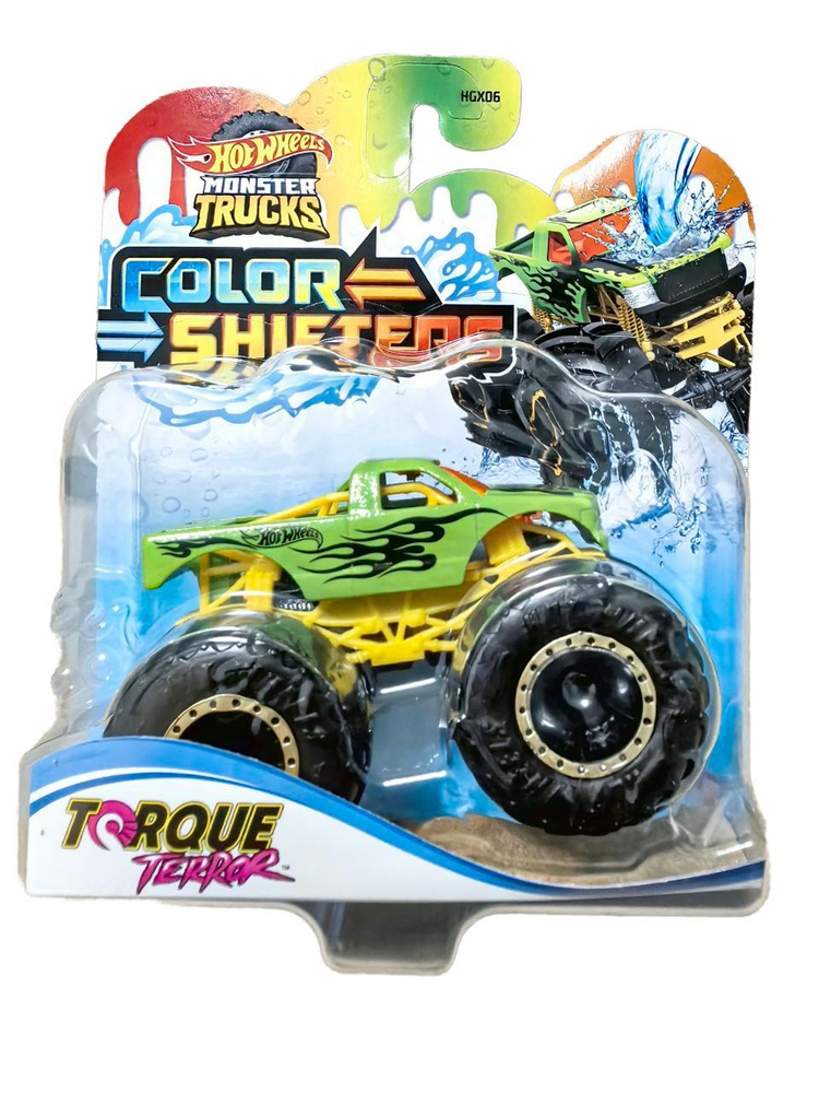 Машинка Хот Вилс / Hot Wheels Color Shifters Monster Truck меняющая цвет Torque Terror HMH34  #1