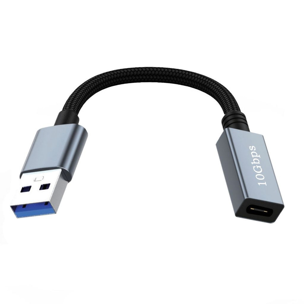 концентратор,USB мужской на Type C женский адаптерный кабель - 30 см, 1 шт.  #1