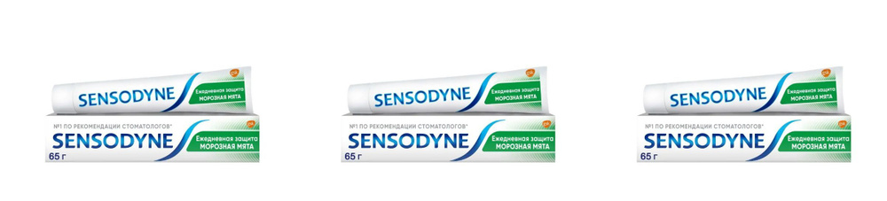 Sensodyne Зубная паста Ежедневная Защита Морозная мята,65 мл,3 шт  #1