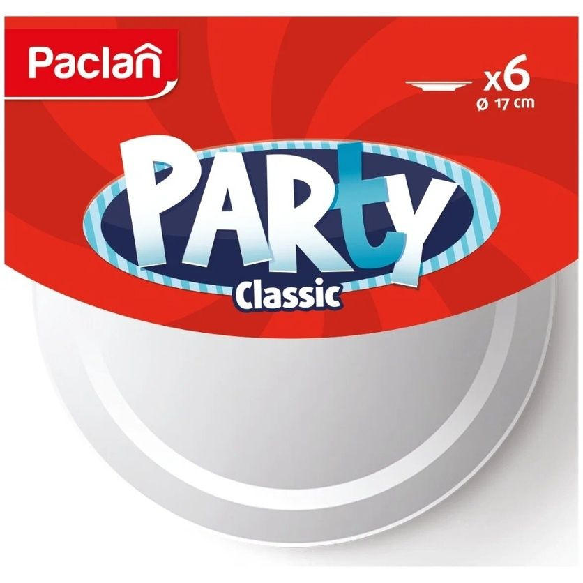 Тарелки PACLAN PARTY CLASSIC, пластик, белая 170 мм, 6 шт #1