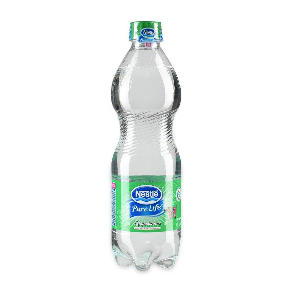 Вода минеральная газированная Nestle Pure Life 0.5 л, Россия - 6 шт.  #1