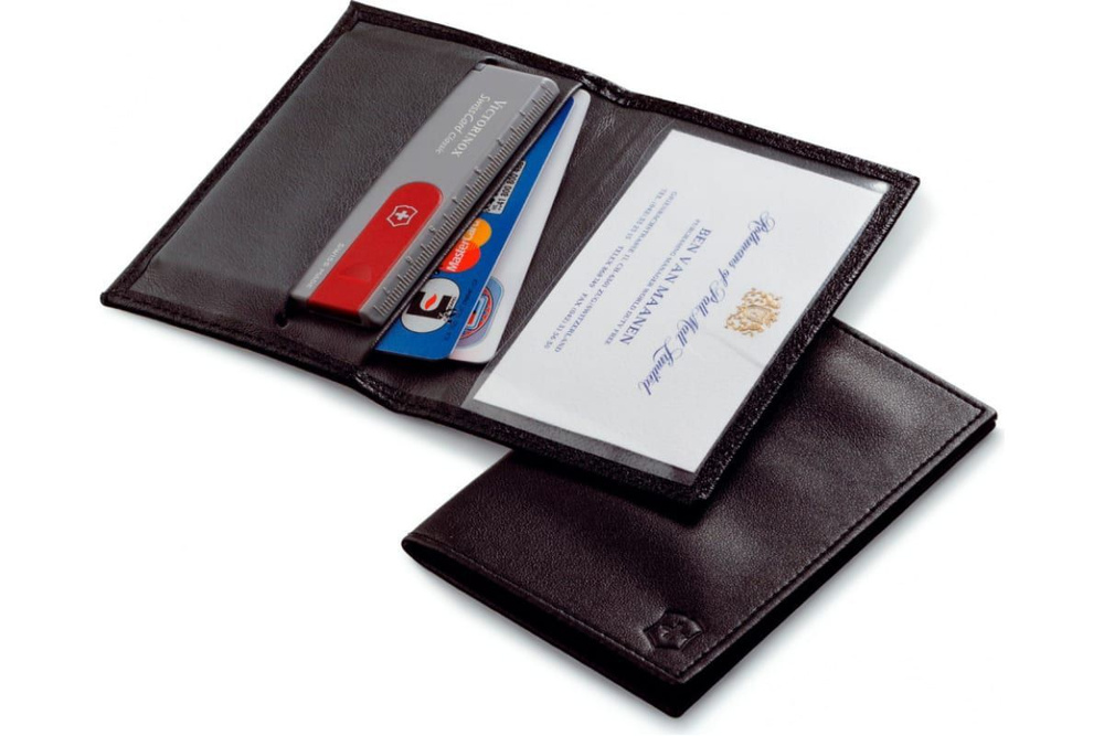 Чехол кожаный Victorinox для SwissCard, толщина 2 уровня, черный 4.0873.L  #1