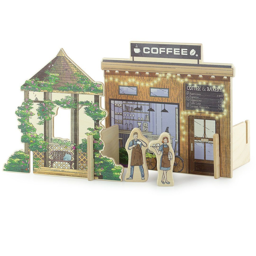 Nobikum Игровой набор Город кафе деревянные развивающие игрушки для детей  #1