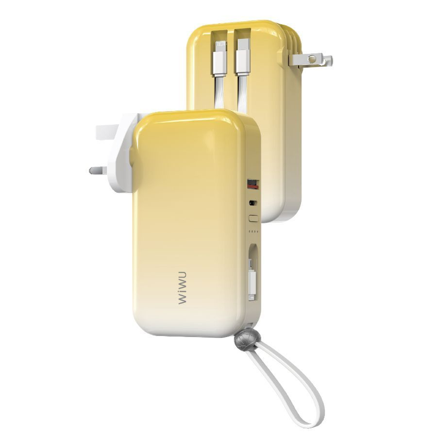 Wiwu Внешний аккумулятор JC-23, 3 в 1 US+UK+EU 22.5 Вт, 10000 мАч, желтый  #1