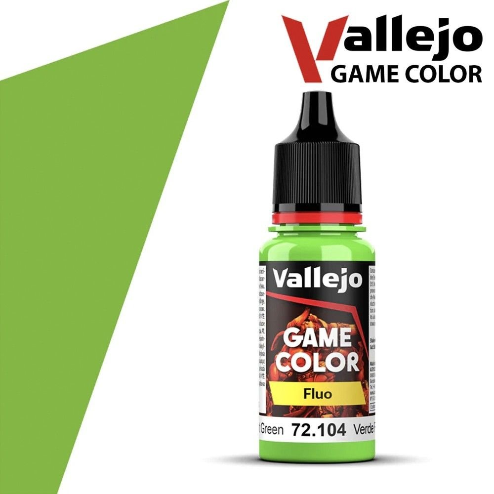 Краска для сборных моделей Vallejo, серия Game Color, цвет 72.104 Fluorescent Green  #1