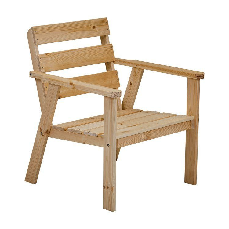 Кресло деревянное, Кресло садовое, 66*76*62 см., из сосны, мебель для бани и сауны  #1