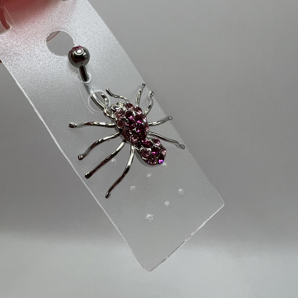 Пирсинг, 14G Navel Rose / Fuchsia Spider #1