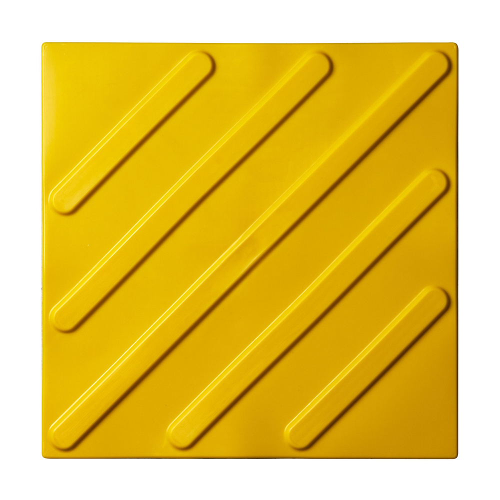 Плитка тактильная, диагональ, 300х300х4, ПВХ, желтый, 10шт #1