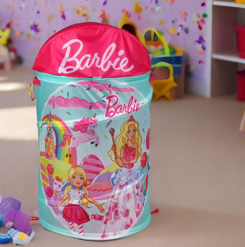 Корзина для хранения игрушек Играем вместе Барби #1