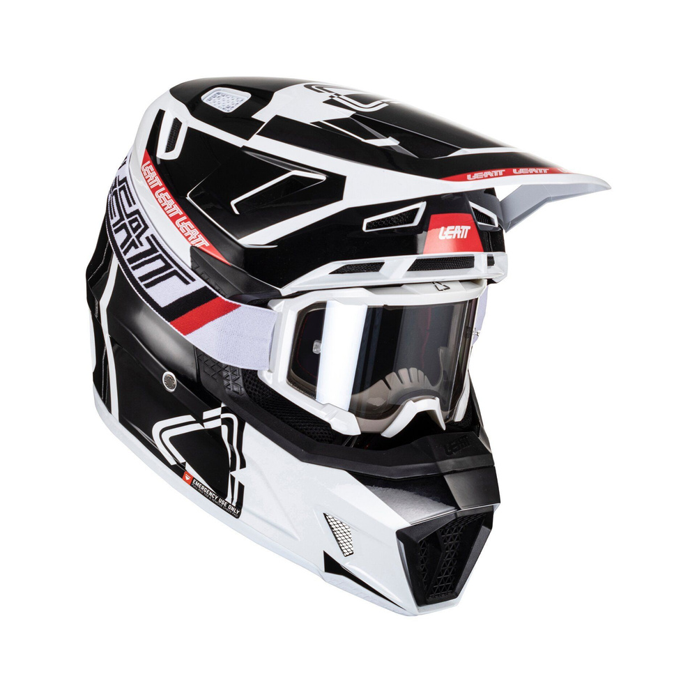 Мотошлем Leatt Moto 7.5 Helmet Kit (Black/White, XL, 2024) #1